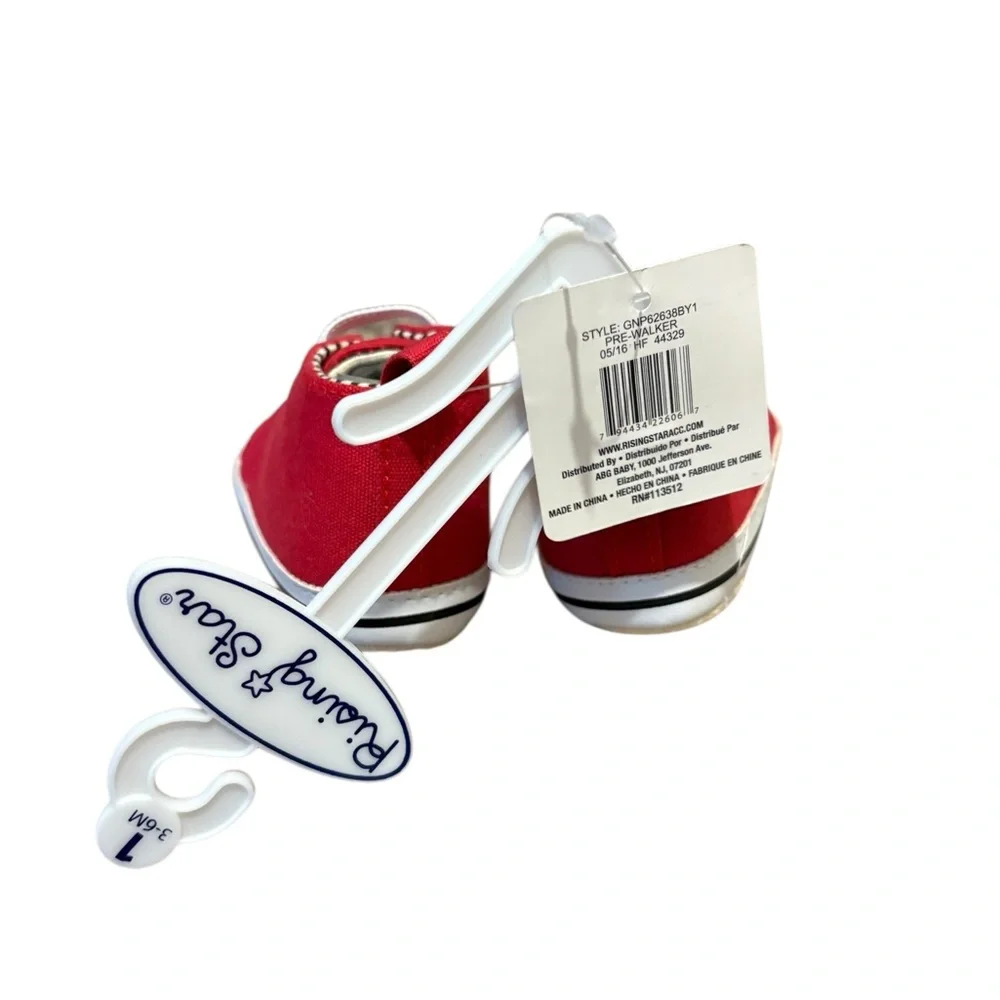 Rising Star Size‎ 1 Baby Crib Shoes Sneakers Red New